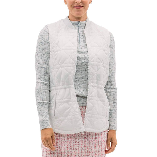 Foray Golf Quilted Long Line Golf Vest White - 23 Women