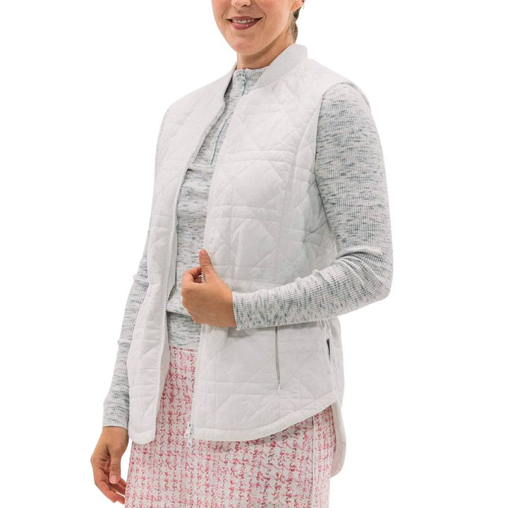 Foray Golf Quilted Long Line Golf Vest White - 23 Women