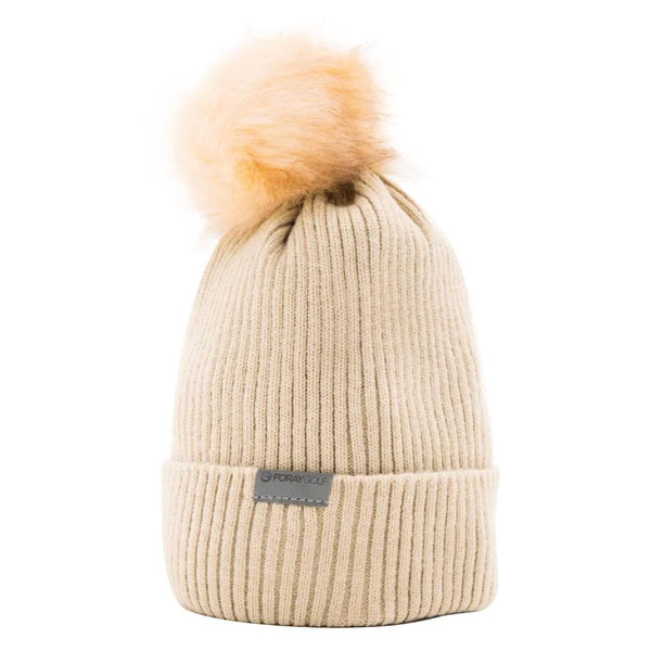 Foray Golf Pompom Golf Beanie Tan - 23 Women