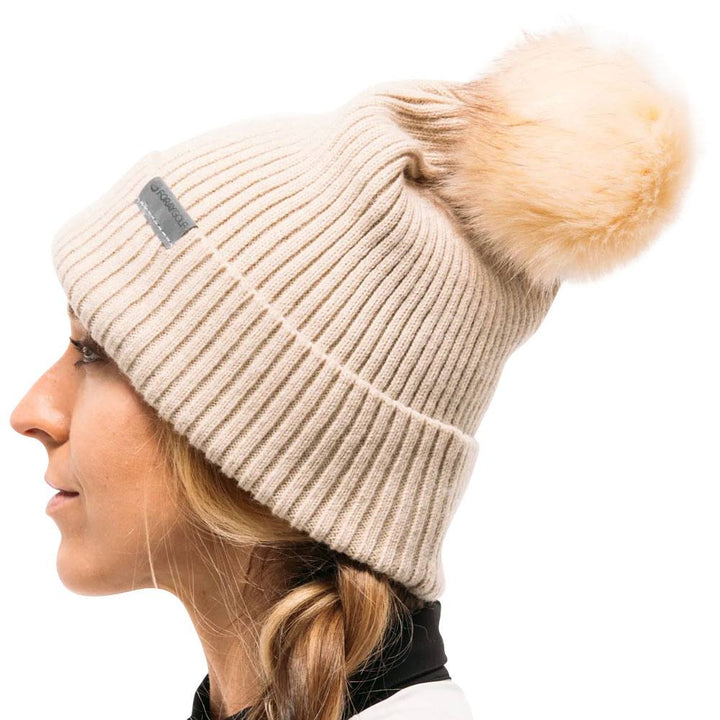 Foray Golf Pompom Golf Beanie Tan - 23 Women