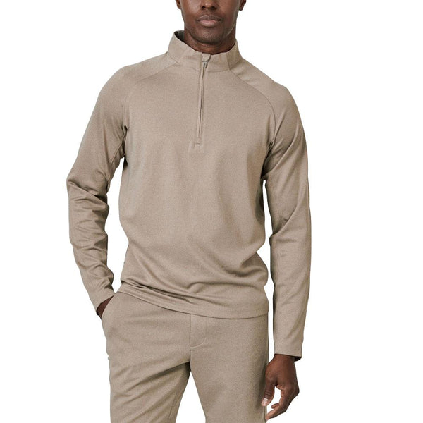 7Diamonds A-Game Quarter Zip Golf Pullover Khaki