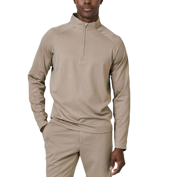 7Diamonds A-Game Quarter Zip Golf Pullover Khaki