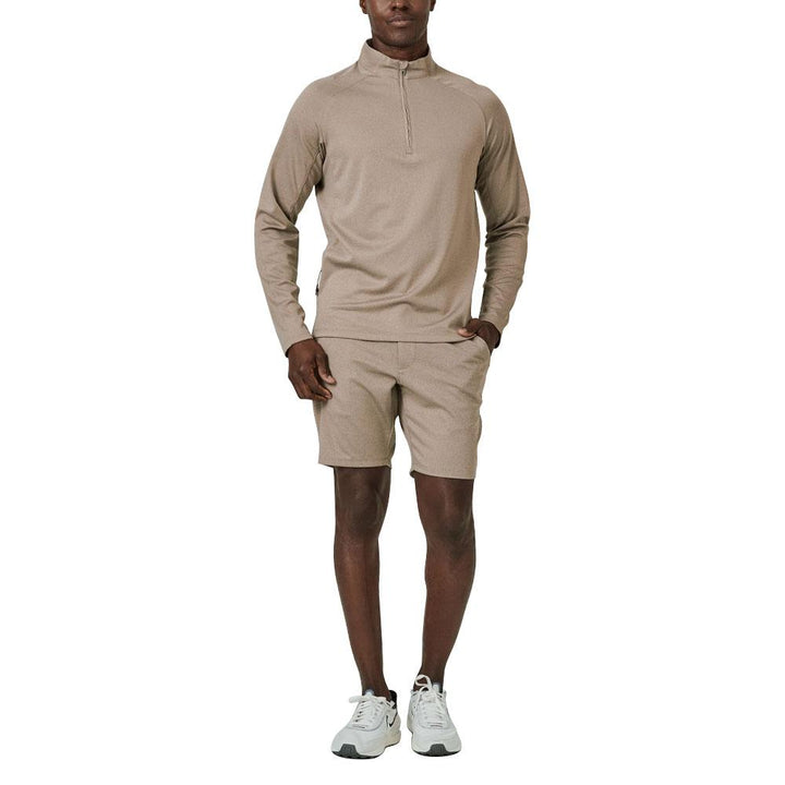 7Diamonds A-Game Quarter Zip Golf Pullover Khaki