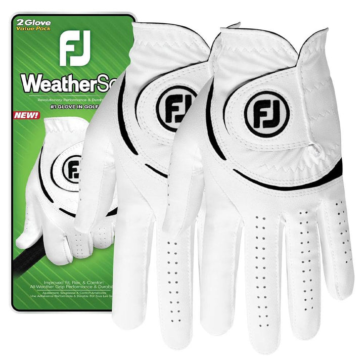 FootJoy WeatherSof 2-Pack Golf Glove White/Black - 24