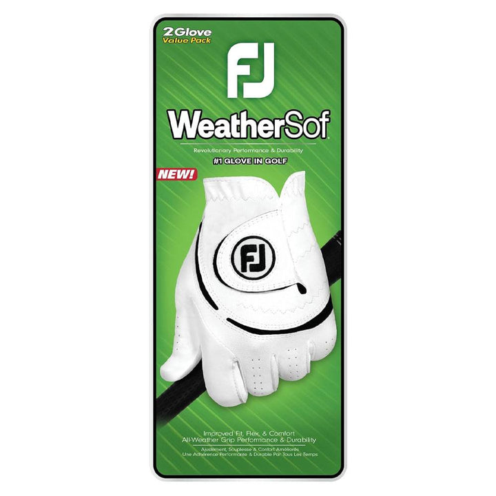 FootJoy WeatherSof 2-Pack Golf Glove White/Black - 24
