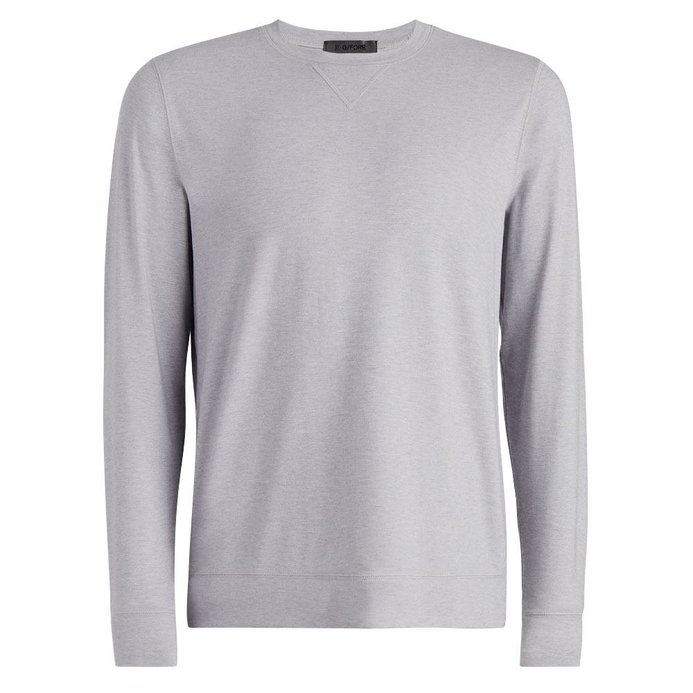 Gfore Luxe Crewneck Mid Layer Golf Sweater Light Heather Gray - SP24