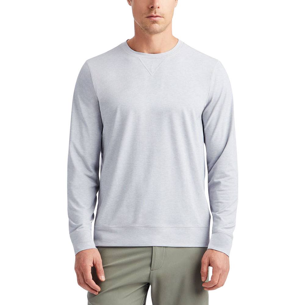 Gfore Luxe Crewneck Mid Layer Golf Sweater Light Heather Gray - SP24