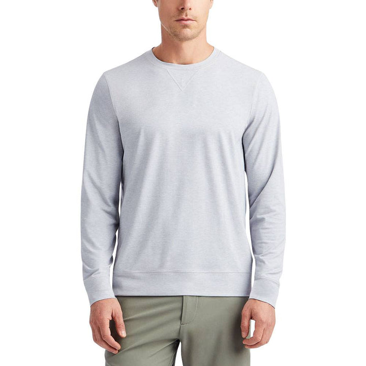 Gfore Luxe Crewneck Mid Layer Golf Sweater Light Heather Gray - SP24