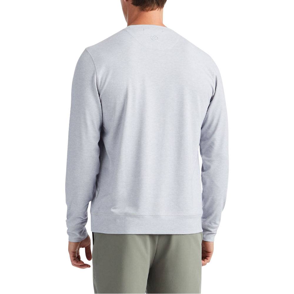 Gfore Luxe Crewneck Mid Layer Golf Sweater Light Heather Gray - SP24