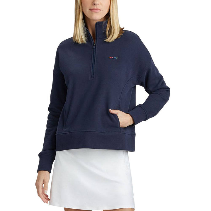 Gfore I Hate French Terry Quarter Zip Golf Pullover Twilight - SP24 Women