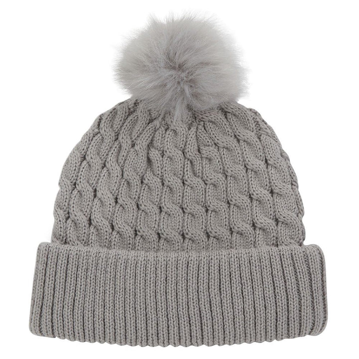 Titleist Cable Knit Pom Pom Golf Beanie Gray/White - 23 Men