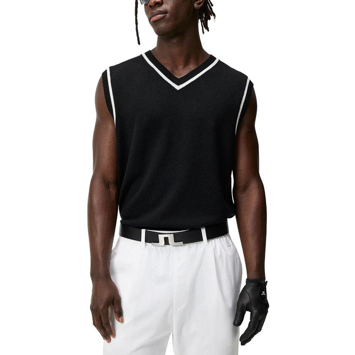 J.Lindeberg Fraser Knitte Golf Vest Black - WI23