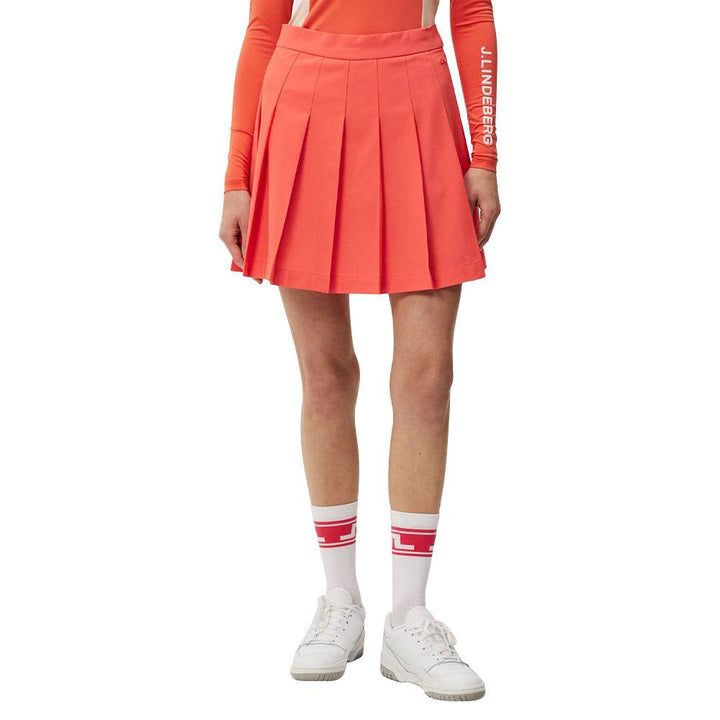 J.Lindeberg Adina Golf Skirt Hot Coral - SP24 Women
