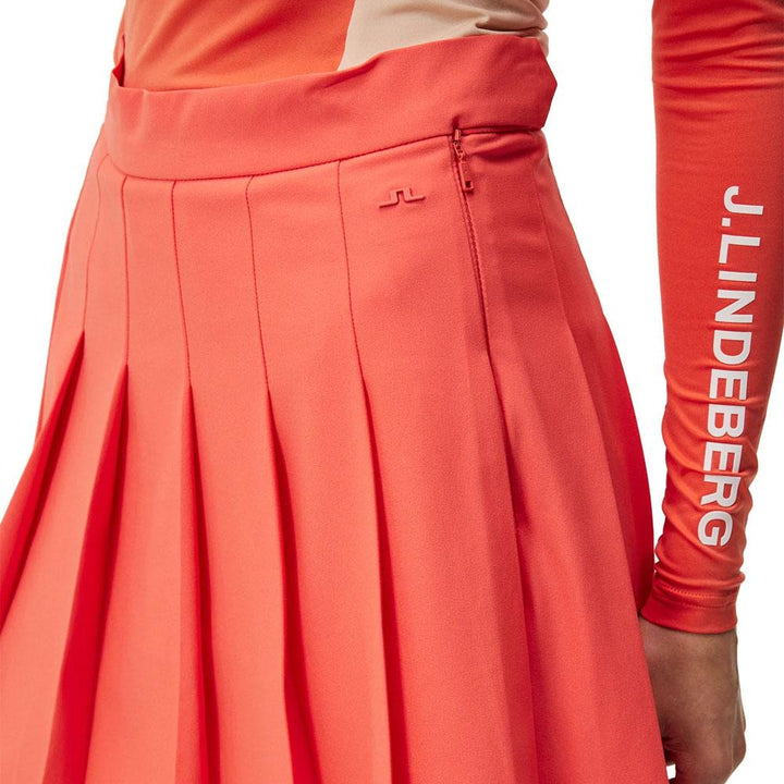 J.Lindeberg Adina Golf Skirt Hot Coral - SP24 Women