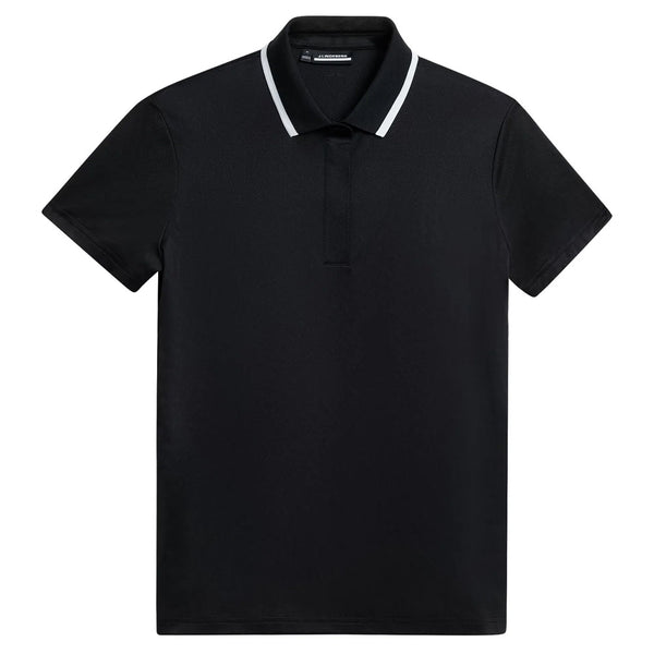 J.Lindeberg Cecile Jacquard Golf Polo Black - WI23 Women