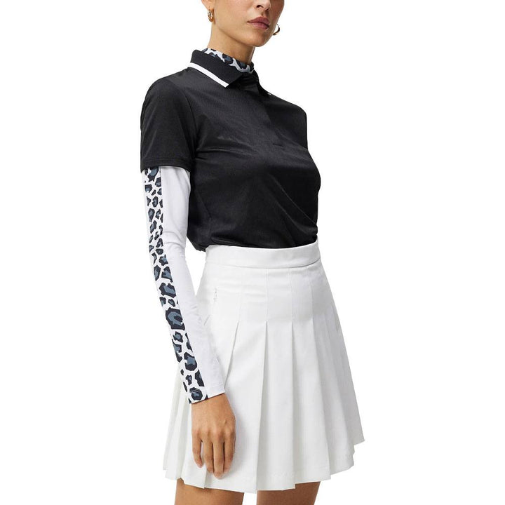 J.Lindeberg Cecile Jacquard Golf Polo Black - WI23 Women