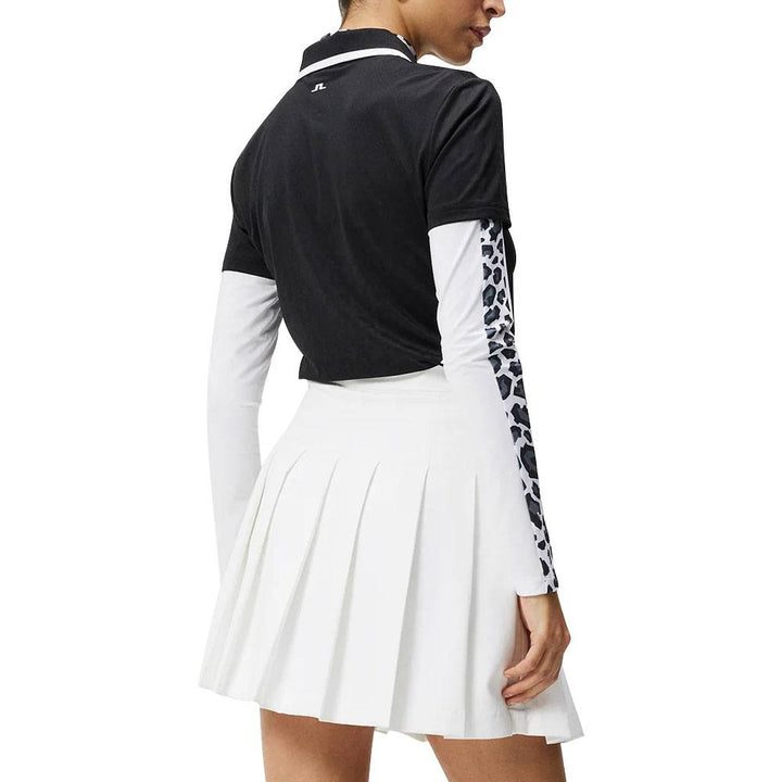 J.Lindeberg Cecile Jacquard Golf Polo Black - WI23 Women