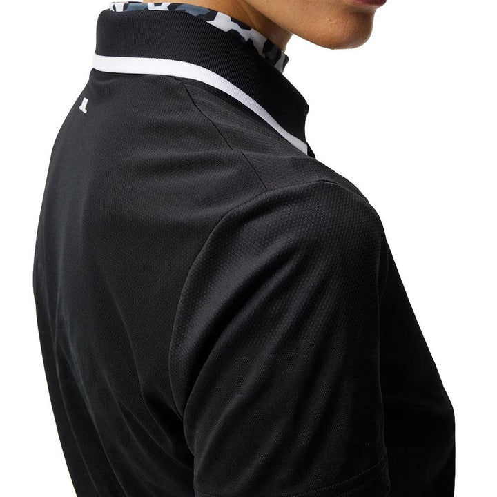 J.Lindeberg Cecile Jacquard Golf Polo Black - WI23 Women