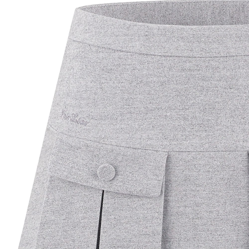 Fairliar High-Waist-A-line Fleece Golf Skirt Gray - FW24 Women