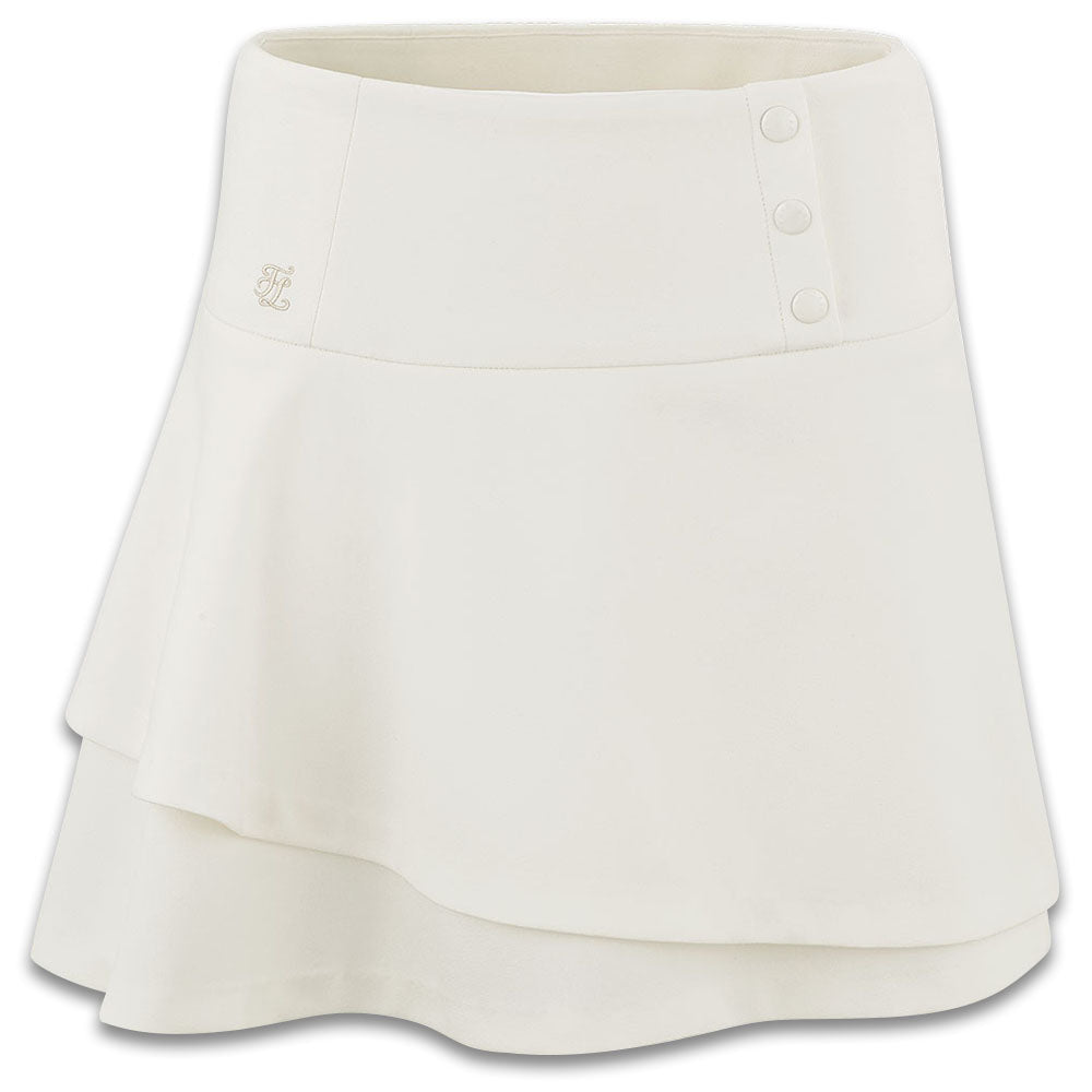 Fairliar High Waisted Double Flare Golf Skirt Ivory - FW23 Women