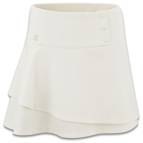 Fairliar High Waisted Double Flare Golf Skirt Ivory - FW23 Women