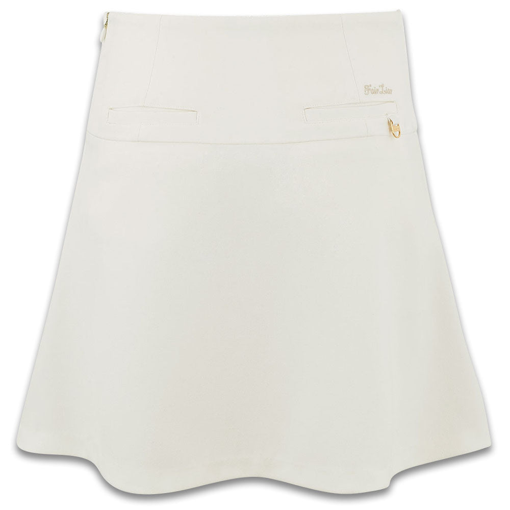 Fairliar High Waisted Double Flare Golf Skirt Ivory - FW23 Women