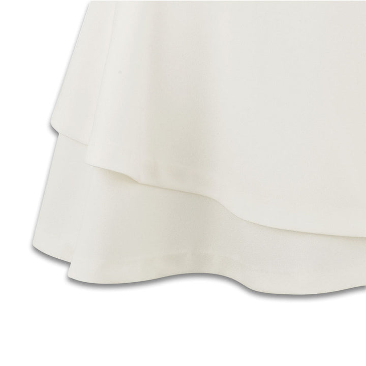 Fairliar High Waisted Double Flare Golf Skirt Ivory - FW23 Women
