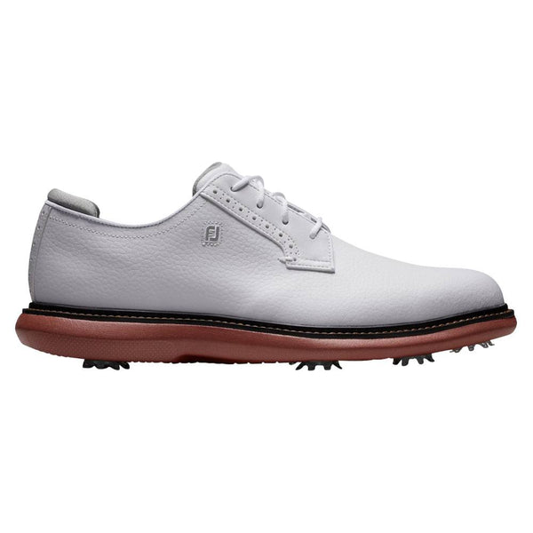 FootJoy Traditions Blucher Golf Shoes White/Brick - 24 Men