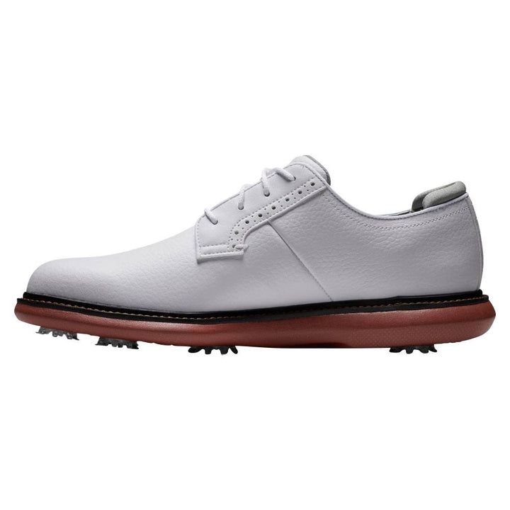 FootJoy Traditions Blucher Golf Shoes White/Brick - 24 Men