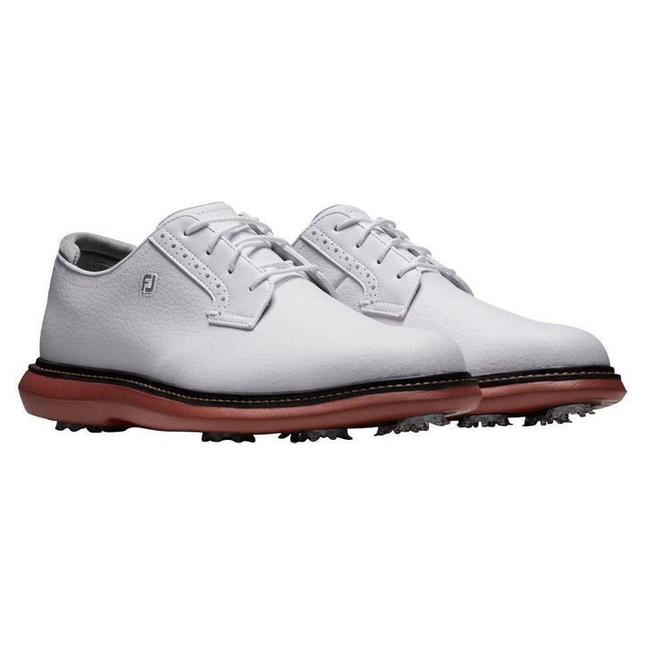 FootJoy Traditions Blucher Golf Shoes White/Brick - 24 Men