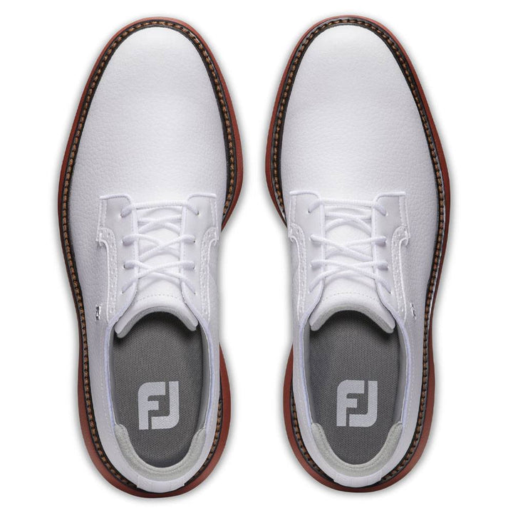FootJoy Traditions Blucher Golf Shoes White/Brick - 24 Men