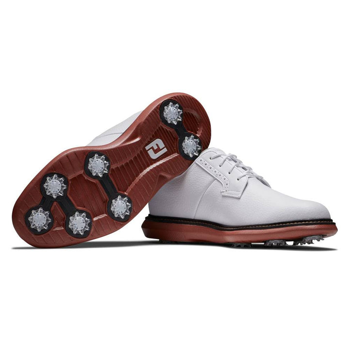 FootJoy Traditions Blucher Golf Shoes White/Brick - 24 Men