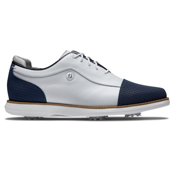 FootJoy Traditions Cap Toe Golf Shoes White/Navy - 24 Women