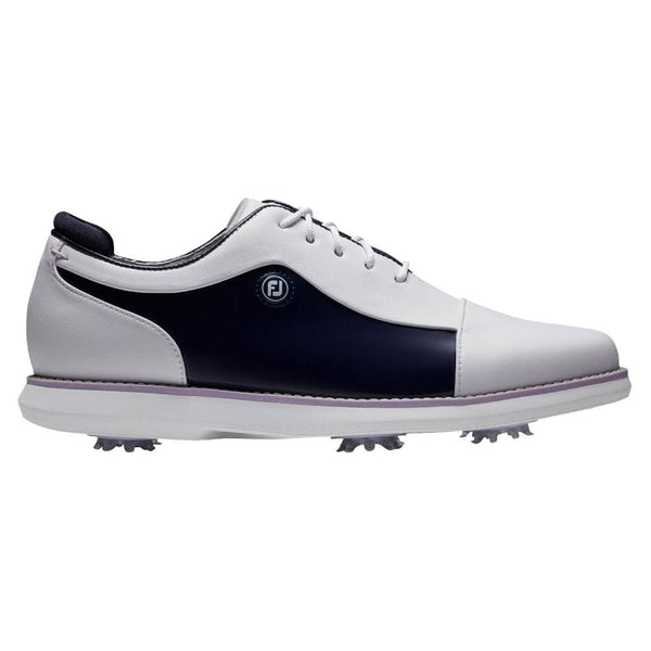 FootJoy Traditions Cap Toe Golf Shoes White/Navy/Purple - 24 Women
