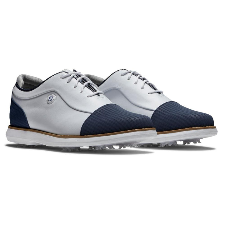 FootJoy Traditions Cap Toe Golf Shoes White/Navy - 24 Women