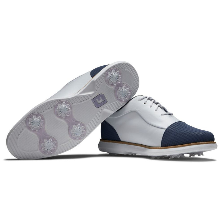 FootJoy Traditions Cap Toe Golf Shoes White/Navy - 24 Women