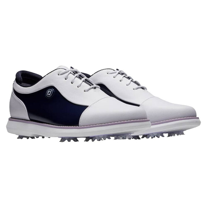 FootJoy Traditions Cap Toe Golf Shoes White/Navy/Purple - 24 Women