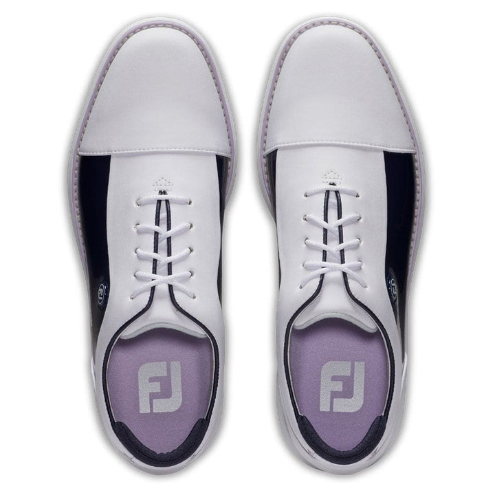 FootJoy Traditions Cap Toe Golf Shoes White/Navy/Purple - 24 Women