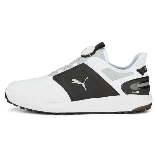 PUMA Ignite Elevate Disc Spikeless Golf Shoes White/Black/Silver - 24 Men