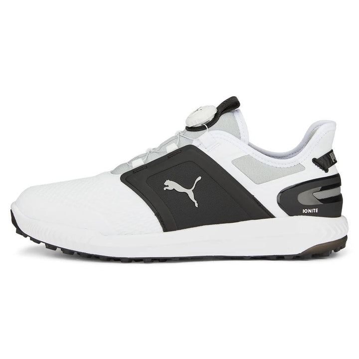 PUMA Ignite Elevate Disc Spikeless Golf Shoes White/Black/Silver - 24 Men