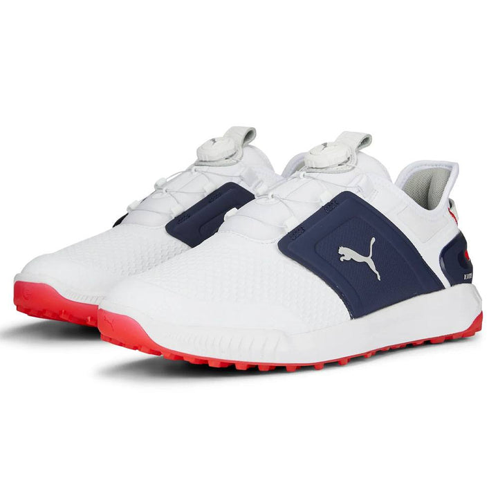 PUMA Ignite Elevate Disc Spikeless Golf Shoes White/Silver/Navy - 24 Men
