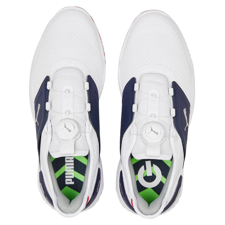 PUMA Ignite Elevate Disc Spikeless Golf Shoes White/Silver/Navy - 24 Men