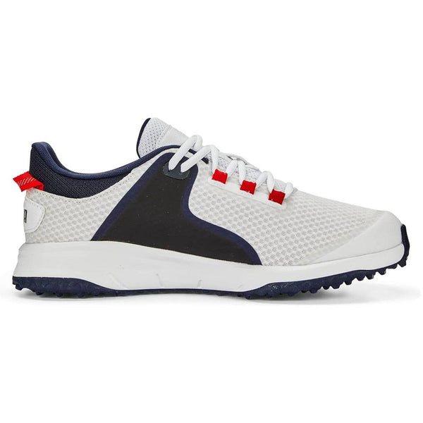 PUMA Fusion Grip Spikeless Golf Shoes White/Silver/Navy - 24 Men