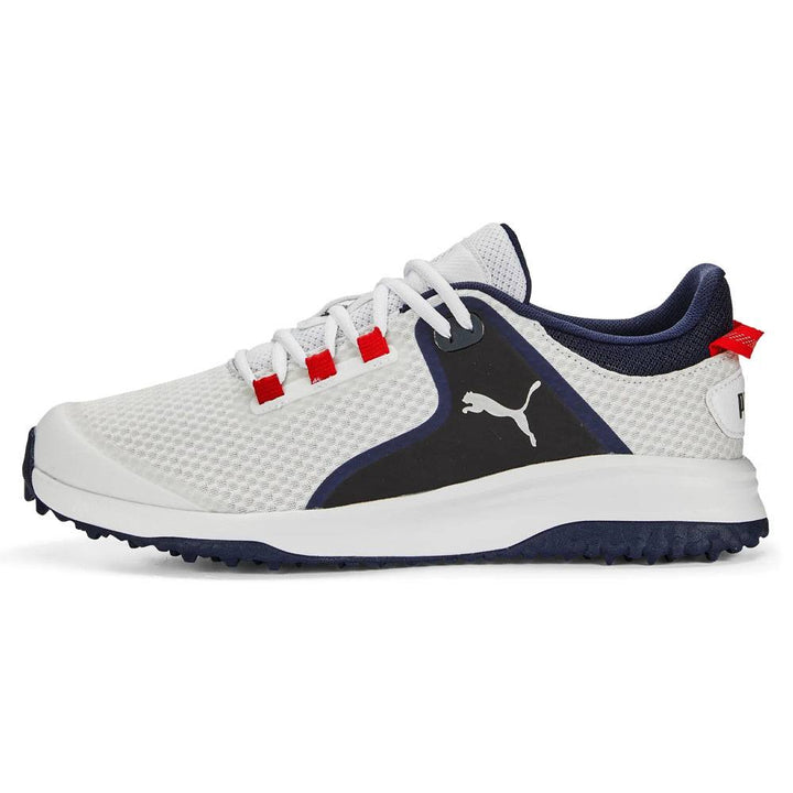 PUMA Fusion Grip Spikeless Golf Shoes White/Silver/Navy - 24 Men