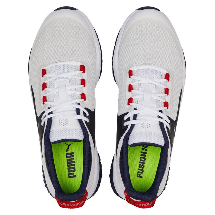 PUMA Fusion Grip Spikeless Golf Shoes White/Silver/Navy - 24 Men