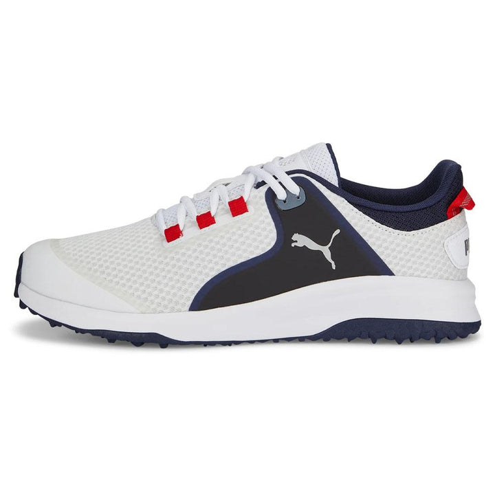 PUMA Fusion Grip Spikeless Golf Shoes White/Silver/Navy - 24 Men