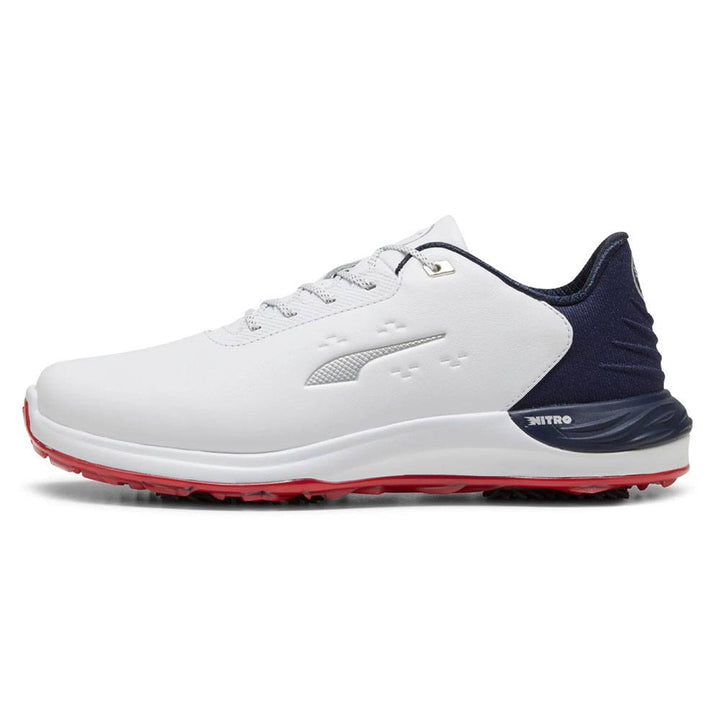 PUMA Phantomcat Nitro Golf Shoes White/Deep Navy/For All Time Red - 24 Men