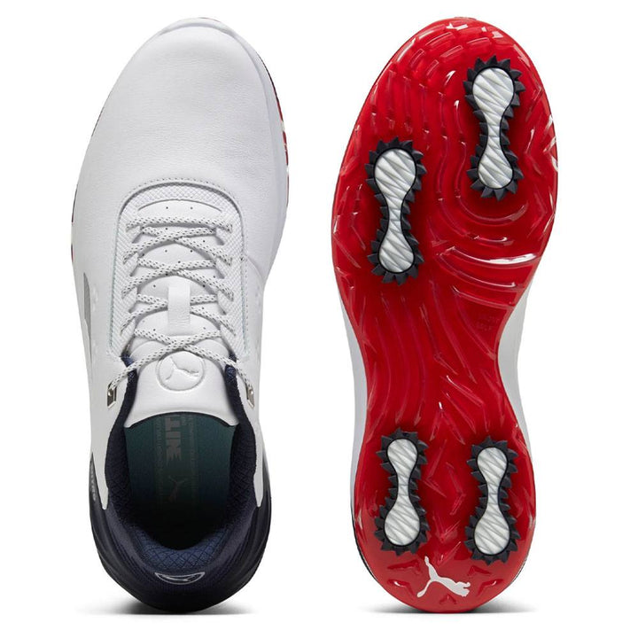PUMA Phantomcat Nitro Golf Shoes White/Deep Navy/For All Time Red - 24 Men