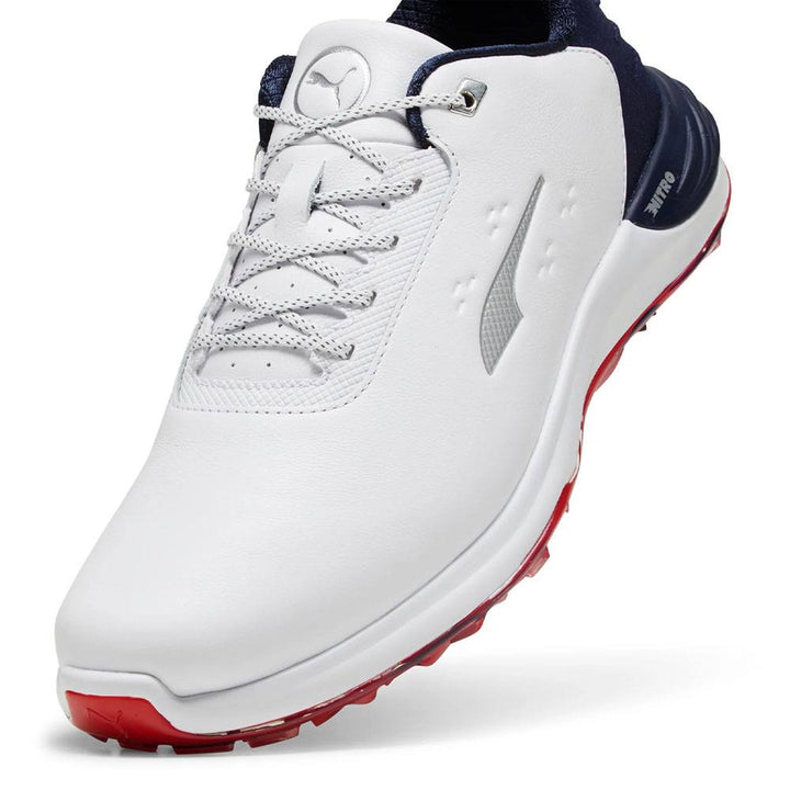 PUMA Phantomcat Nitro Golf Shoes White/Deep Navy/For All Time Red - 24 Men