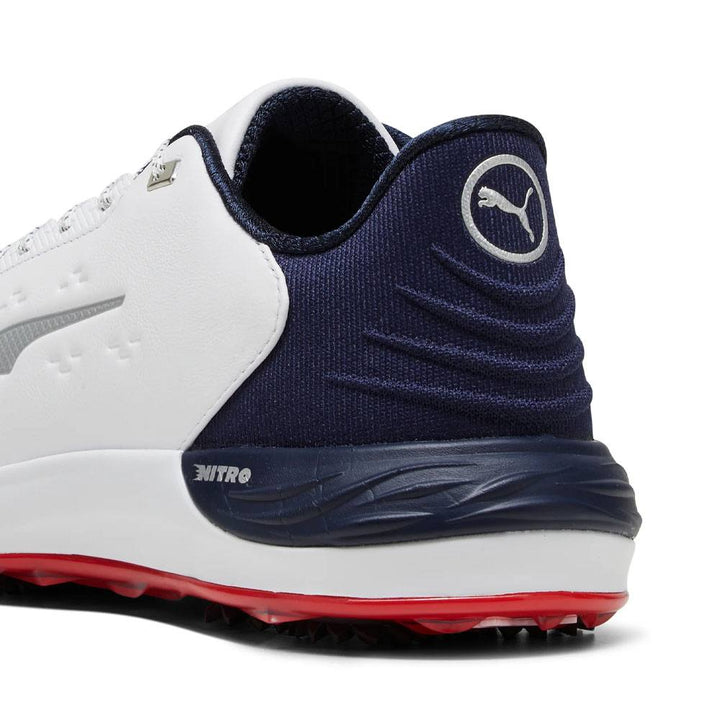 PUMA Phantomcat Nitro Golf Shoes White/Deep Navy/For All Time Red - 24 Men